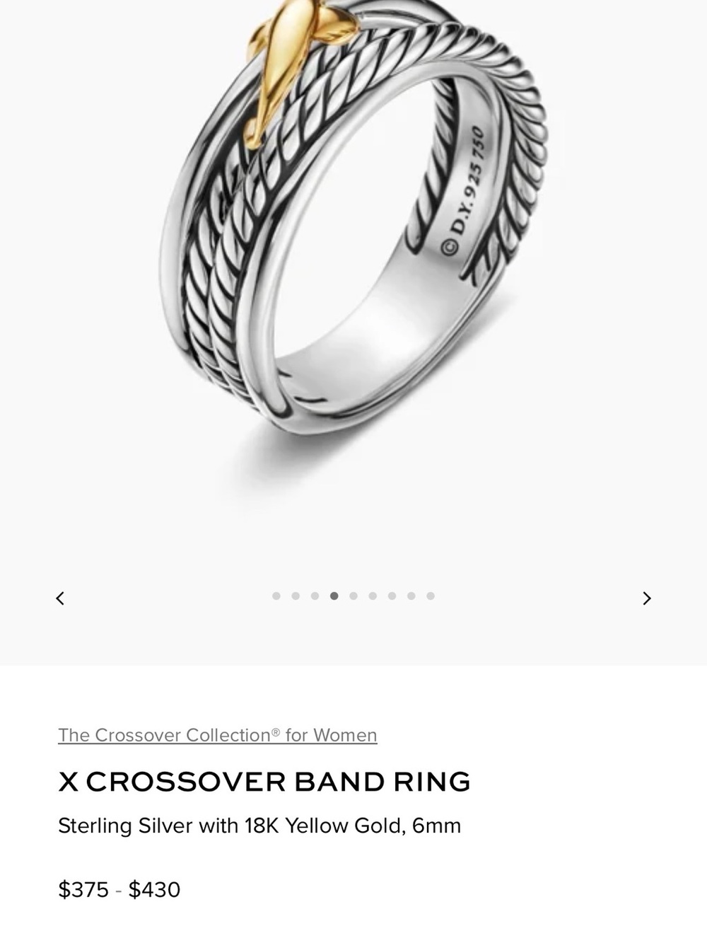 David Yurman X Crossover Band Ring - Picture 10 of 11